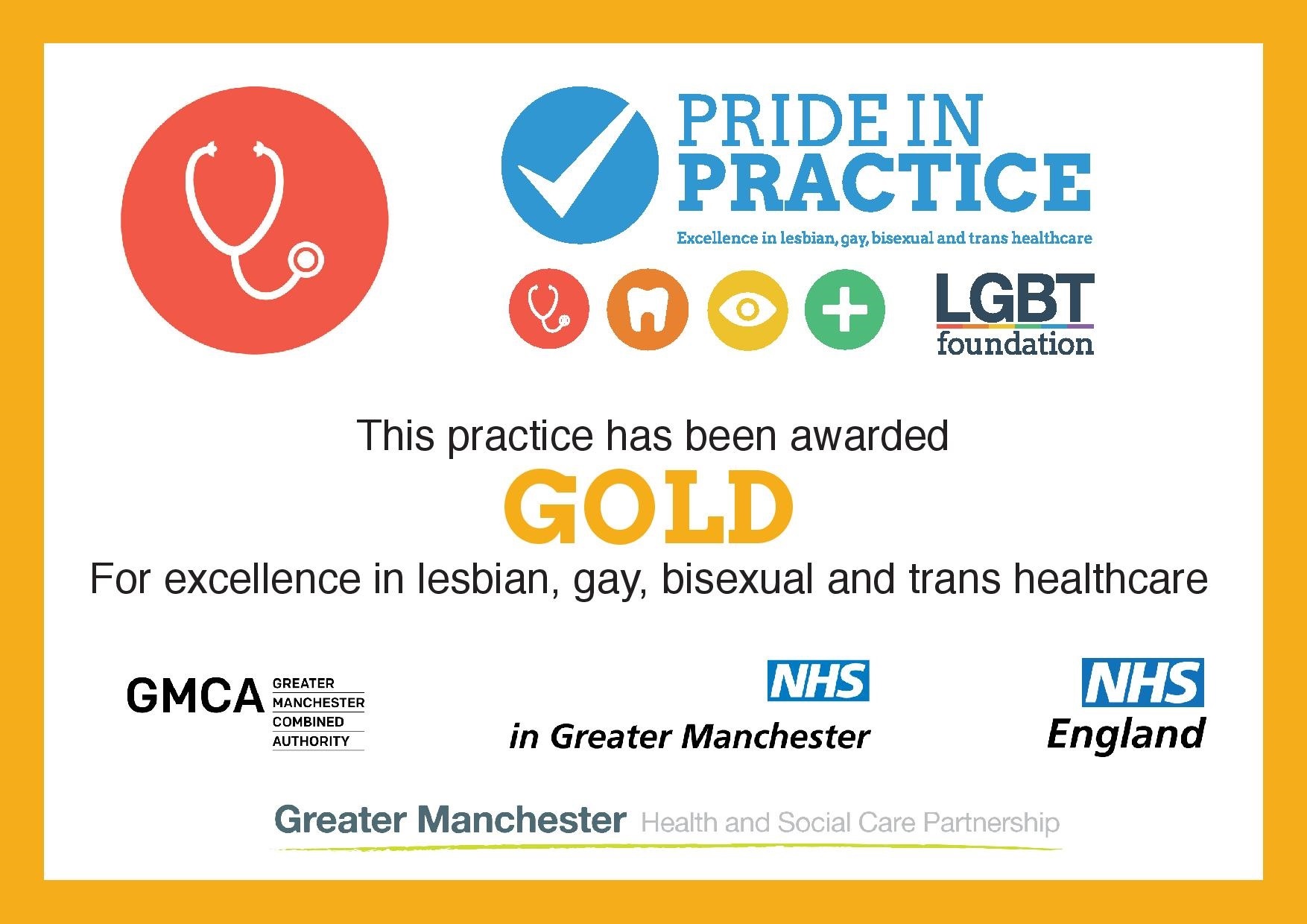 GP Gold for LGBT health - Premier Health Team